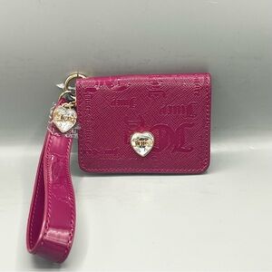 Juicy Couture Open Heart Plum Berry Key Fob Wrislet Wallet Y2K